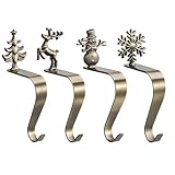 GSrenyu 4 Pcs Christmas Stocking Holders,4 Styles Mantel Stocking Hangers...