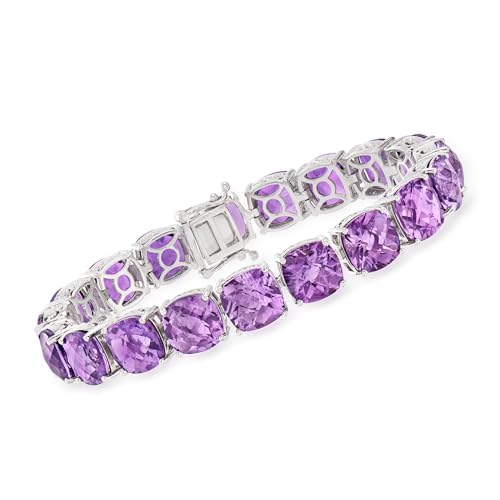 Ross-Simons 50.00 ct. t.w. Amethyst Tennis Bracelet in Sterling Silver