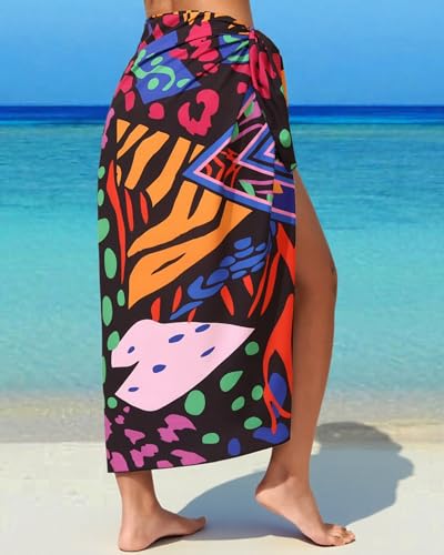 Image of Rossopesca Womens Beach Sarong Chiffon Swimsuit Coverups Sheer Bikini Wraps for Swimwear Bathing Suit Cover Up
