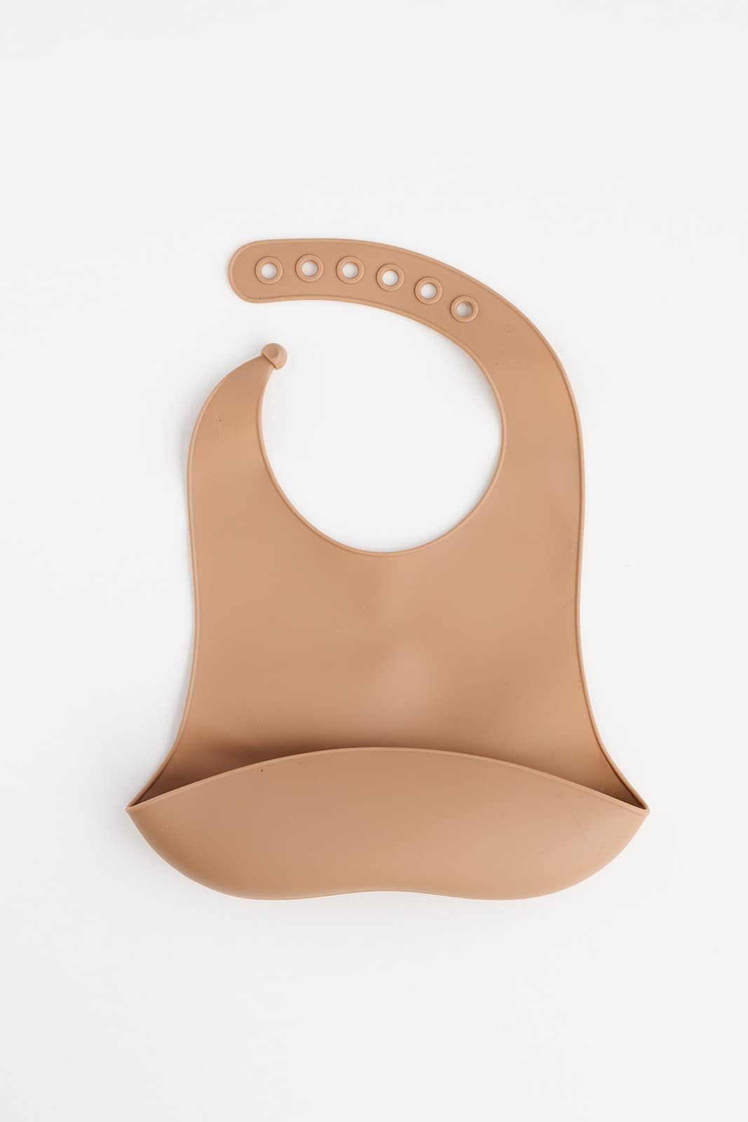 Sisterly Market Solid Silicone Baby Bib, Baby and Toddler, Adjustable, Waterproof, Soft, Caramel