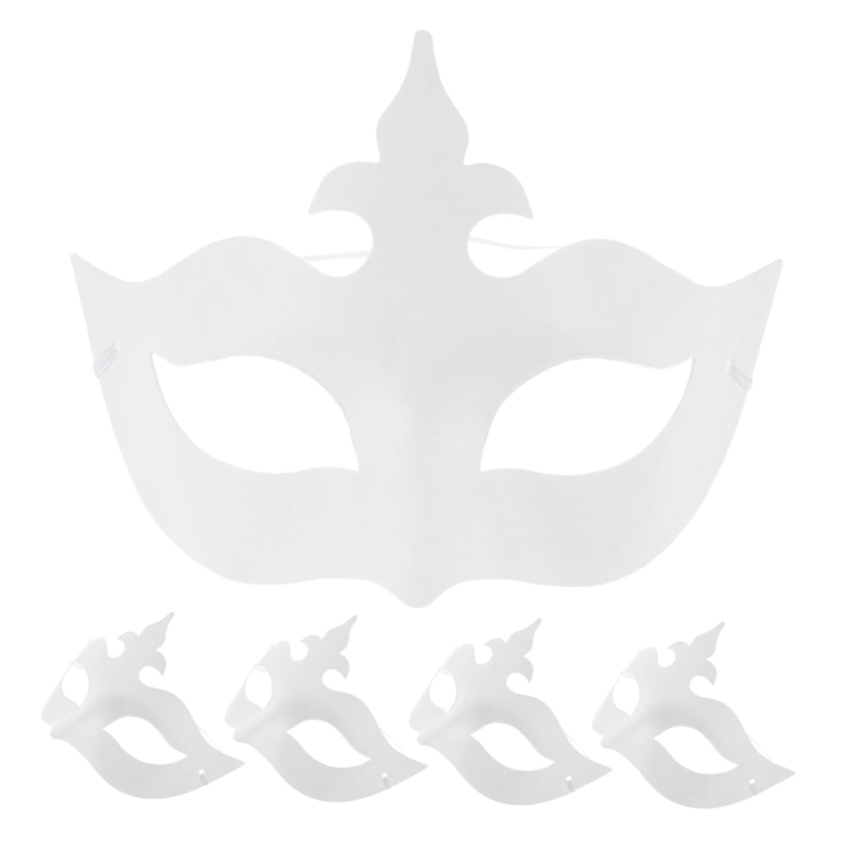 ERINGOGO 5Pcs White Paper Half Face Masquerade Masks for Costume Parties Carnival Celebrations and Birthday Events for Creative Painting and Decoration