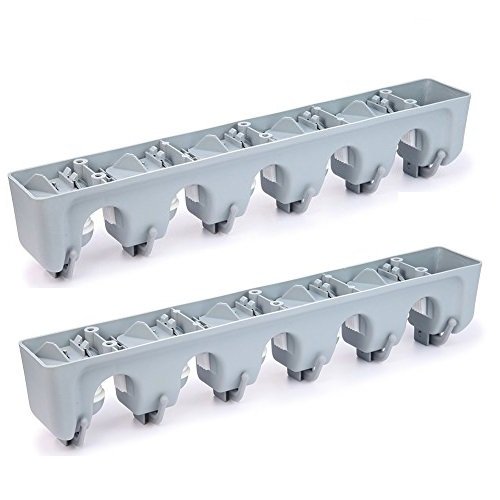 Esup Mop and Broom Holder, Broom Organizer Wall Mounted for Your Closet with Limited Space Holds Mops,Brooms,Dustpan,Shovel, (2 Pack) - Thumbnail 4