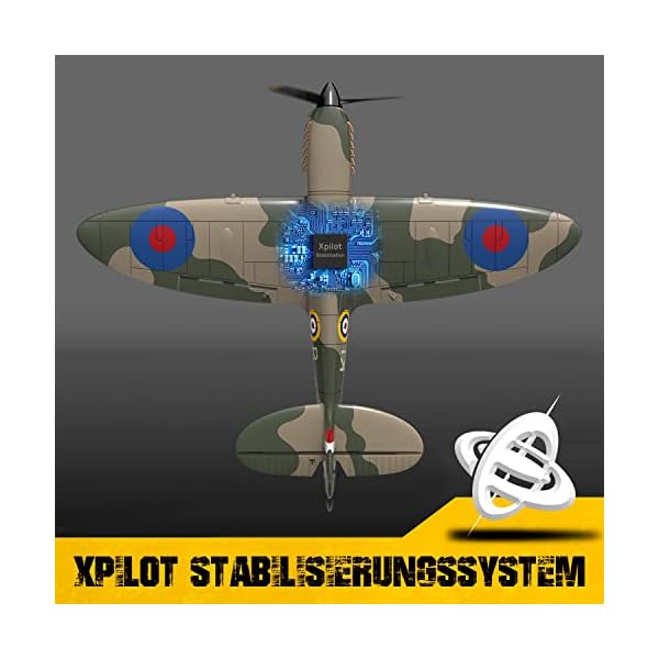 Generisch Spitfire RC Flugzeug,2.4G 4-CH Ferngesteuertes Flugzeug Kunstflug RTF Warbird Flugzeuge mit 6-Achsen Gyro Stabilisierungs System für Anfänger 761-12 – Bild 4