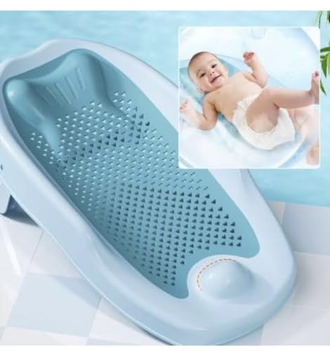Image of Premium Folding Baby Bath Tub for Newborn Babies Bather Anti Slip Silicone 0-4 Months Support Baby Bath Chair (Baby Bath Chair Grey)