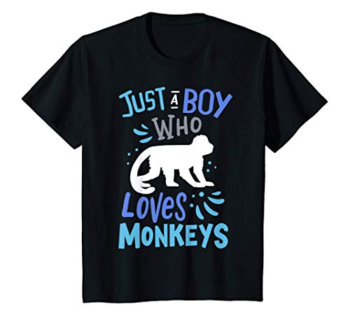 Kids Monkey Just A Boy Who Loves Monkeys Gift T-Shirt