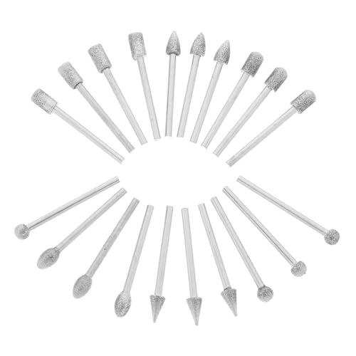 MAGICLULU Pcs Jade Burrs Grinding Drill Bits Set Sanding Tool for Stone Rock Polishing Kit Gemstones Polishing Engraving Attachment Pneumatic Millstone