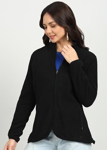 Image of Alan Jones Clothing Women's Standing Collar Zipper Fleece Standard Length Jacket