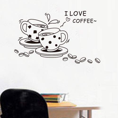 DIY Coffee Wall Stickers Creative Fashion Decals Removable Home Decoration