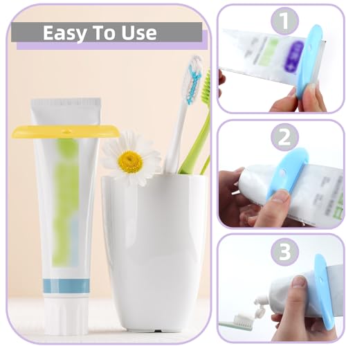 4pcs toothpaste squeezerplastic toothpaste tube squeezer toothpaste dispenser hanging toothpaste clip toothpaste holder for bathroomsuitable for toothpaste cream cosmetics and paintcolorful