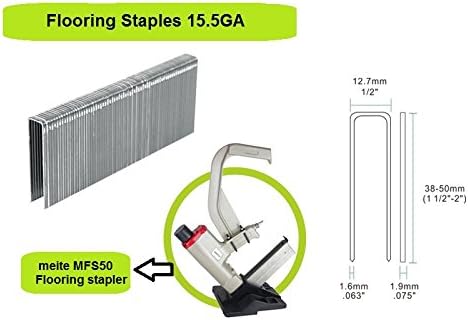 Miniatura 3 de meite MFS50 - Engrapadora de clavadora neumática de calibre 15-12 de 1-12 a 2 pulgadas con mazo de grafito de ingeniería de ingeniería con mazo de