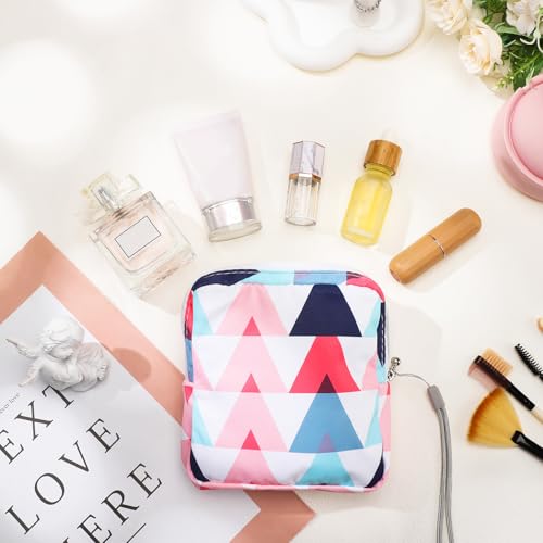 Image of Paterr 12 Pcs Sanitary Napkin Storage Bag Set Portable Period Pouch with Lanyard for Menstrual Pad Bags Back to School First Period Gift for Teen Girls(Chic Style)