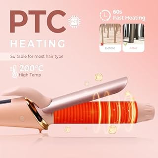 OKWRAP Mini Fer à Boucler 25 mm, Mini Fer à Lisser, Lisseur de Voyage Pour Cheveux Courts avec 5 Température Réglables PTC Chauffage Rapide Céramique Boucleur à cheveux Double Tension