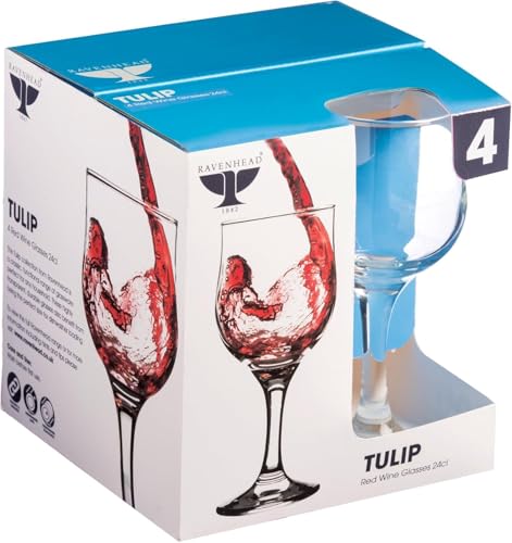 Ravenhead Tulip Set Of 4 Red Wine Glasses 24cl - Image 3