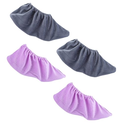 WHAMVOX 2Pairs Bowling Shoe Protectors Reusable Non Slip Covers for Sports Durable Lint Material Elastic Design Indoor Bowling Supplies Grey