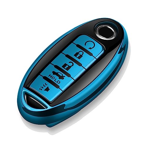 Coque de clé pour Nissan X-Trail Rogue Altima Quest Pathfinder protection silicone bleu