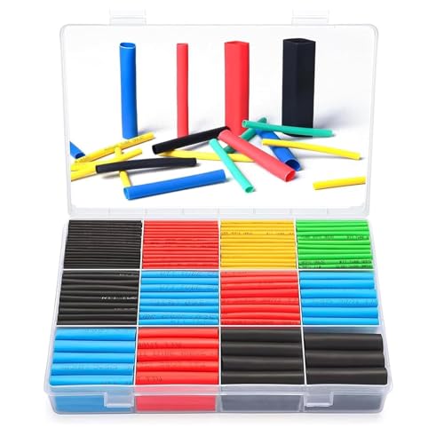 140 fundas termorretráctiles de aislamiento eléctrico, tubos termorretráctiles, kit de reparación de cables, tubos retráctiles para fijar y proteger componentes, herramientas manuales de taller