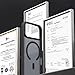 PinLiSheng Magnetic for iPhone 17 Pro Case with 1 Screen Protector [Mil-Grade Drop Protection] [Compatible with Magsafe] Shockproof Slim Translucent Matte Protective Phone Case, Black