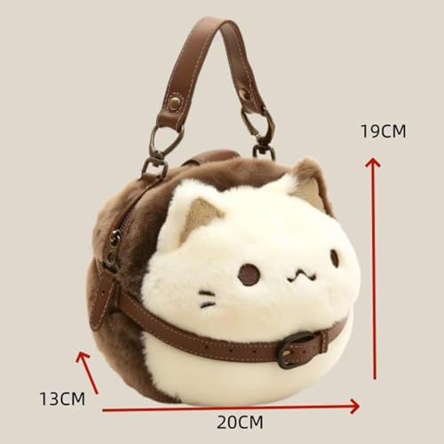 Cute Cat Plush Bag with Zipper Closure Fashion Stuffed Animals Bag for Women2