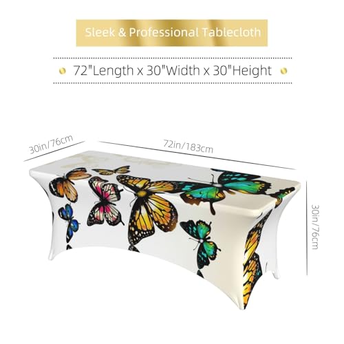 Nappe de table extensible à imprimé papillon pour décoration de mariage - 7