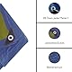 Perel Abdeckplane wasserdicht, Gewebeplane, Plane wasserdicht, Schutzplane, sehr stark, 28 Ösen, verstärkte Ecken, rechteckig, blau/grün, 110 g/m², 6 x 8 m