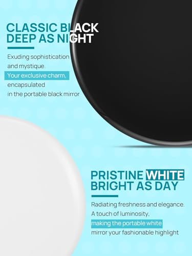Compact Mirror for Purses,1X/20X Magnifying Mirror,3-inch Pocket Size Small Mirror for Travel and Makeup,Round Black - Image 5