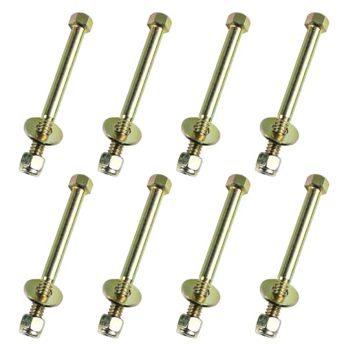 Image of 1 /4 inch x 2-1 /2 inch Hex Head Bolt by Color Galvanization with Nylon Lock nut and Large Size Washer Assortment Kit,Alloy Steel,Grade 5.(8pcs Pack),by Metalsuberg
