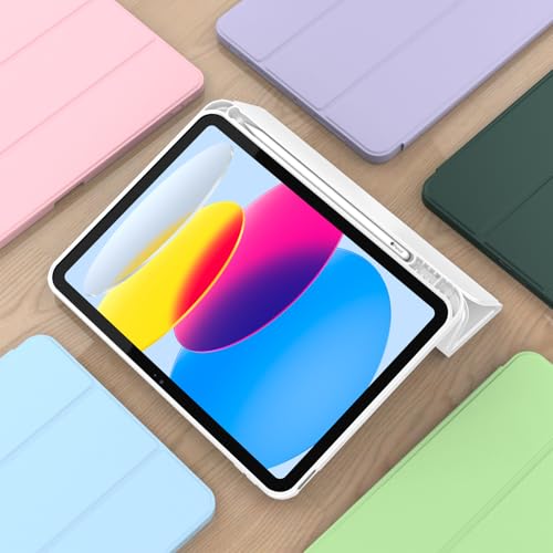 Image of ToaPoia Case for iPad (A16) 11 Inch 2025 /iPad 10th Generation 10.9 Inch 2022, Slim Trifold Stand Protective Cover with Pencil Holder and Soft TPU Back,Support Auto Sleep /Wake (White)