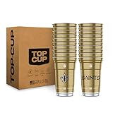 Top Cup NFL New Orleans Saints 20 oz Reusable Aluminum Cups 20 Count | Officially Licensed, Durable, Reusable & Recyclable, Made in USA