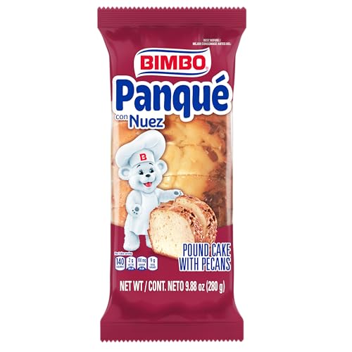(Restock) Bimbo Panqué con Nuez Plain Pound Cake with Pecans, 8 individual packs, (1 ct each), Pound Cakes, 79.04 oz Multipack