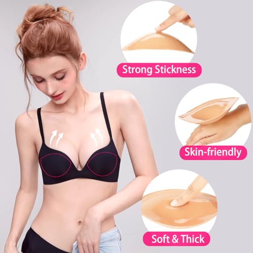 WAYBER Double-Sided Adhesive Bra Pads, Lightweight Soft Breast Enhancement Sticky Bra Insert Washable Reusable Bikini Padding3