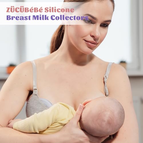2 PCS BPA-Free Silicone Breast Milk Collectors for Breastfeeding
| |5oz/75ml Hands Free Silicone Breast Pump Breastfeed