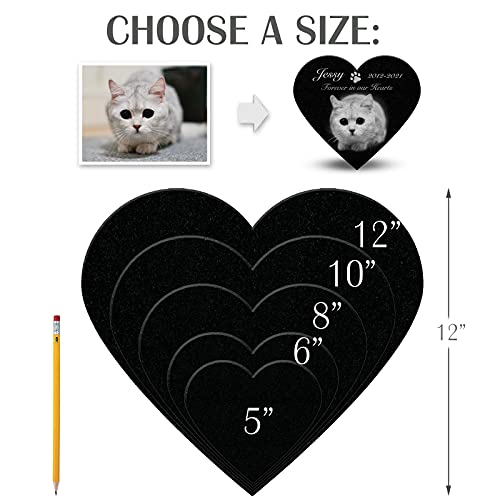 Image of ADFSTONE 12 inch Heart Shaped Pet Memorial Stones Personalized Dog Remembrance Gifts, Customized Cat Picture Grieving Plaque, DIY Gravestone, Custom Sympathy Photo Gift, Animal Grave Markers