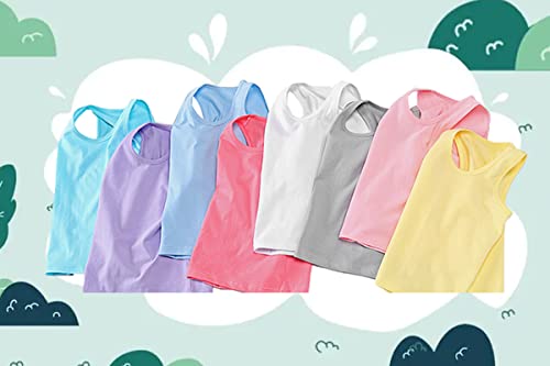 Anktry 2-8 Years Little Girls Solid Colors Soft Undershirt Sleeveless Shirts 4 Pack Kids Comfort Breathable Tank Tops4