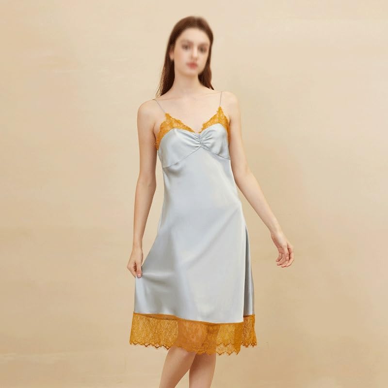 Spaghetti Strap Dress Lace Splice Silk Home Furnishings Straps Nightdress Innerwear Outerwear