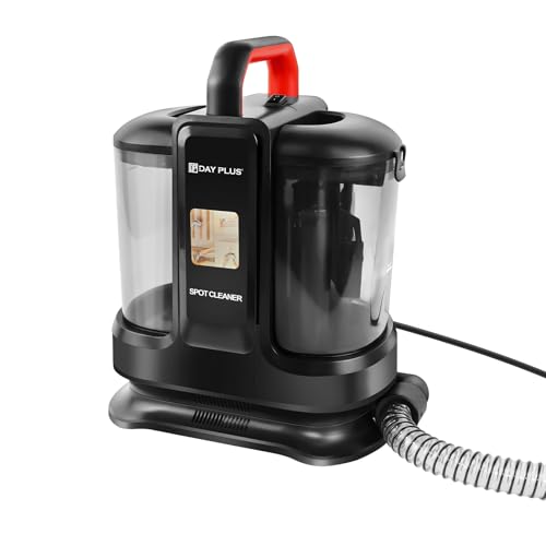Limpiador de alfombras, limpiador de manchas para alfombras, sofá, tapicería y coche, limpiador de tapicería con 2 cepillos, motor de 400 W, 13 kpa, depósito de agua doble, cable de 4,25 m