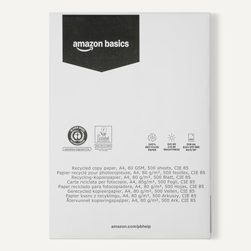 Papier recyclé A4 80g Amazon Basics anti-bourrage pour imprimantes de bureau - 5