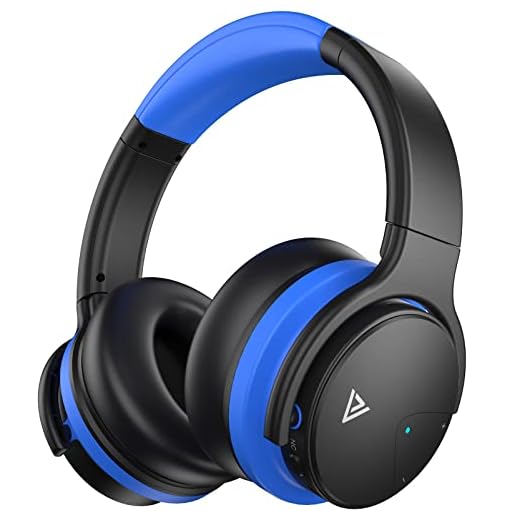 PurelySound E7 Active Noise Cancelling Headphones, Wireless Over Ear Bluetooth Headphones, 20H Playtime, Rich Deep Bass, Comfortable Memory Foam Ear Cups for Travel, Home Office - Black