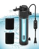 Kulife FUMAK Aquarium Filter Fish Tank Filters Green Water Cleaning Filter Pump with Timer, Dual Mode (Aeration/Rainfall) for 40-120 Gallon Aquariums, Flow Rate and Direction Adjustable