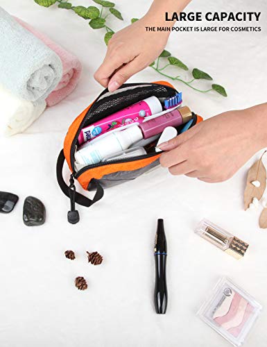 GOX Travel Toiletry Bag Dopp Kit Case for Men Multifunction Packing Organizer Pouch(Orange/Grey)3
