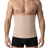 Beman 5063 - Pancera Millerighe Uomo Donna Fascia Addominale Contenitiva Post Operatoria Post Parto Elasticizzata A Strappo Altezza 27cm (2XL, Nudo)