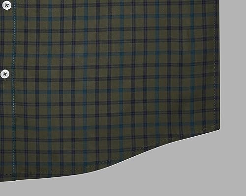 Image of GHPC 100% Cotton Checkered Half Sleeves Regular Fit Formal Shirt for Men