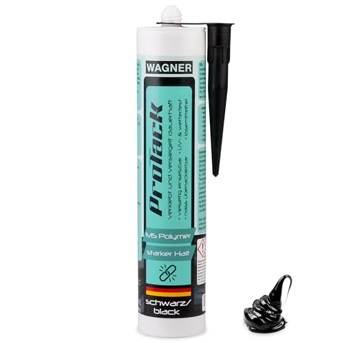 Wagner ProTack MS Montagekleber schwarz 310 ml Kartusche | Für Unterwasserkleber für Kunststoffe Glas Metall Holz Stein Pool | dauerelastischer Haftkleber und belastbarer Kleb- und Dichtstoff