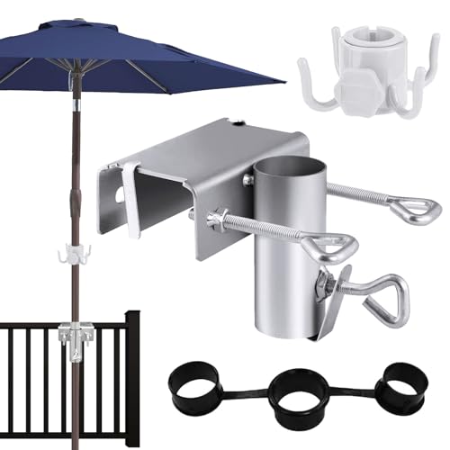DIANLIANG Support de Parasol pour Balcon Fixation Parasol Balcon avec Crochet Accroche Parasol Balcon en Métal
