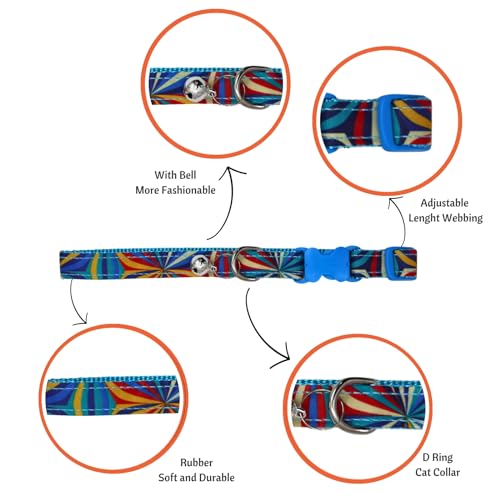 Image of Emily Pets Cat Collars with Bells - Breakaway Kitten Collar and Adjustable 4-7in,Cute Kitty Collar for Girl Boy Cats,Pet Gifts,Accessories,Supplies,Stuff (Color May Vary)