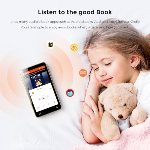 Image of 160GB MP3 Player with Bluetooth and WiFi, innioasis Music Player with Spotify,Pandora,Amazon Music,4 inch Touch Screen Android MP4 MP3 Player for Kids with Libby,Audible(Black Gold)