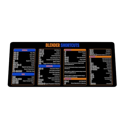Image of Blender Shortcuts Mouse Pad - XXL Extended Computer Accessory & Desk Mat for 3D Artists & Designers - Non-Slip, Large Keyboard & Mousemat for Blender 3D Modeling, Animation & PC Workstation KMH