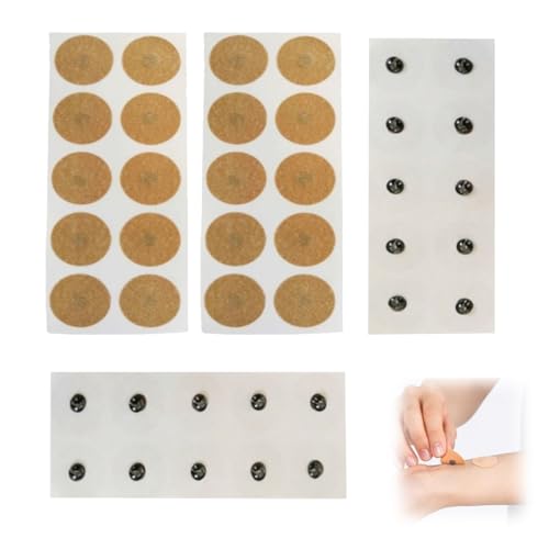 KEMUZ Parches Magnéticos de Acupresión (40 Unidades) - Imanes Reutilizables para Aliviar Dolor Muscular, Espalda y Articulaciones, Terapia Magnética con Tecnología Gauss, Tratamiento Relajante Natural