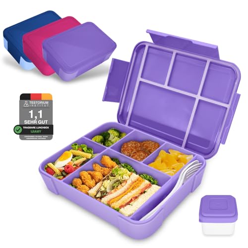 IJIAMY Brotdose Kinder mit Fächern, Bento Box Kinder, Auslaufsicher Lunchbox Kinder,...