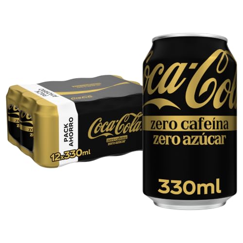 Coca-Cola Zero Sin Cafeína Refresco de Cola Pack 12 x 330 ml | Bebida de cola sin azúcar, sin cafeína, bajo en calorías, excelente para casa, fiestas y reuniones