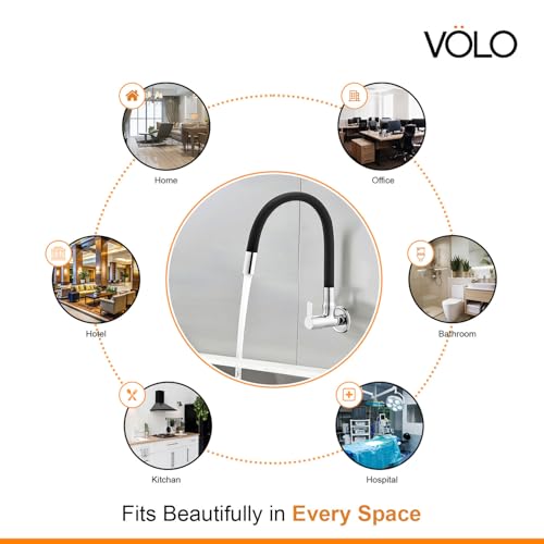 Image of Volo 360 Degree Swivel Spout for Basin Mixture and Flexible Silicone Taps (Black)
